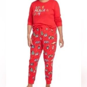 Wondershop Women’s Holiday Love, Peace & Joy 2-Piece Sleep Set – Size Large NWT